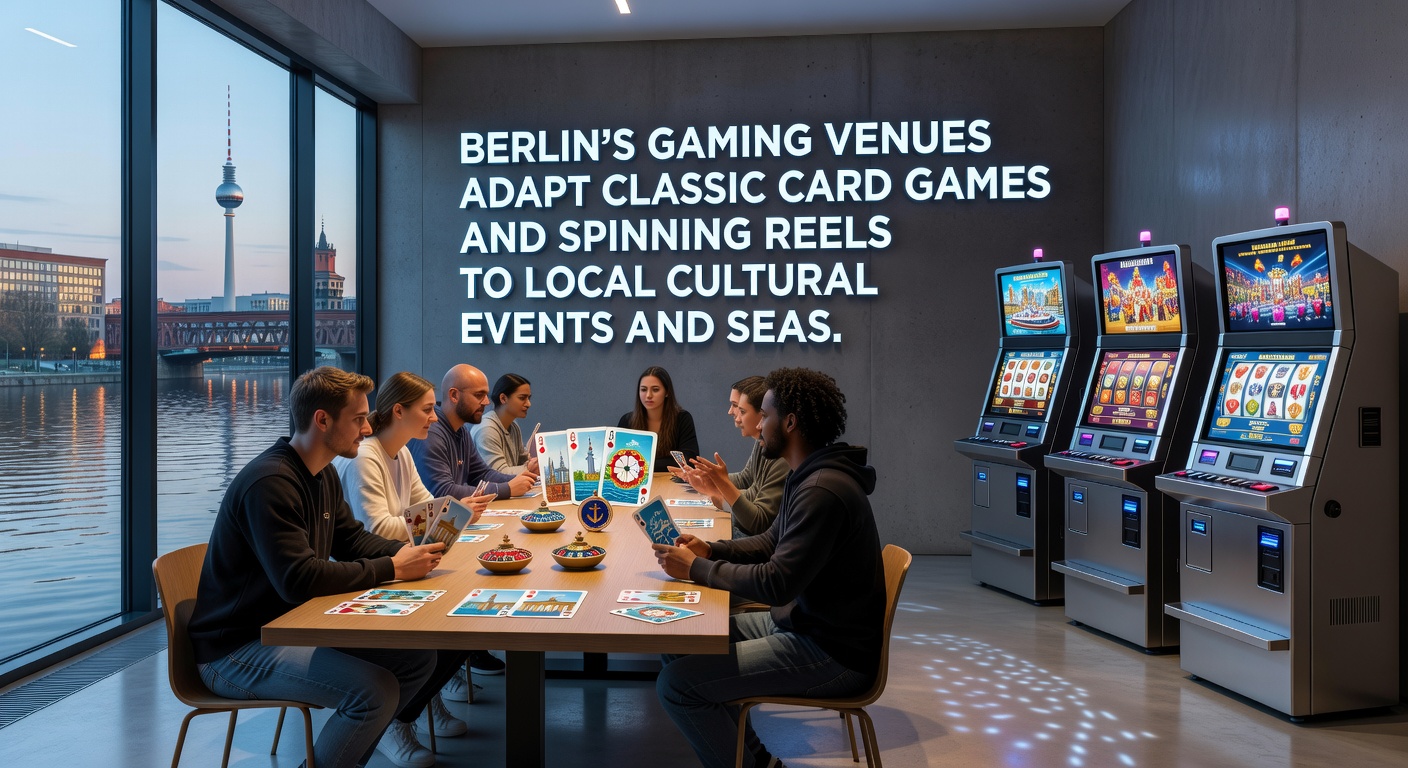 Spieler an einem angepassten Kartentisch während eines saisonalen Events in Berlin
