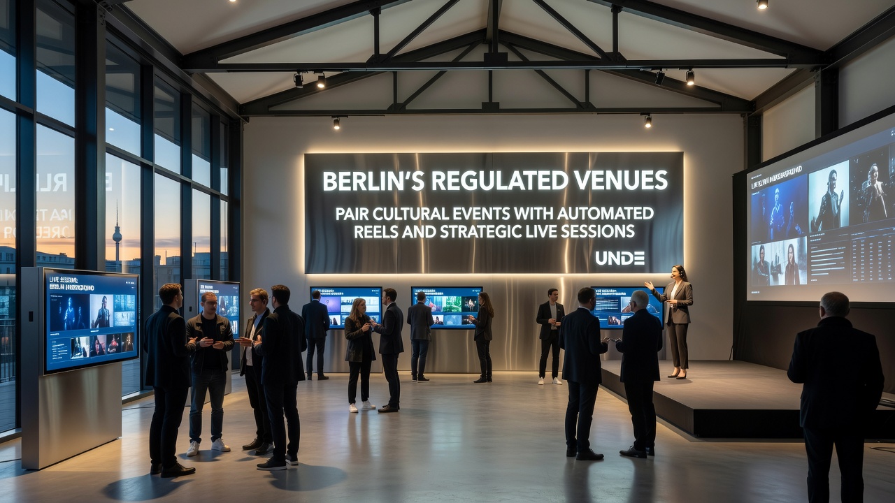Innenansicht einer Berliner Venue mit Live-Session und kulturellem Event im Hintergrund