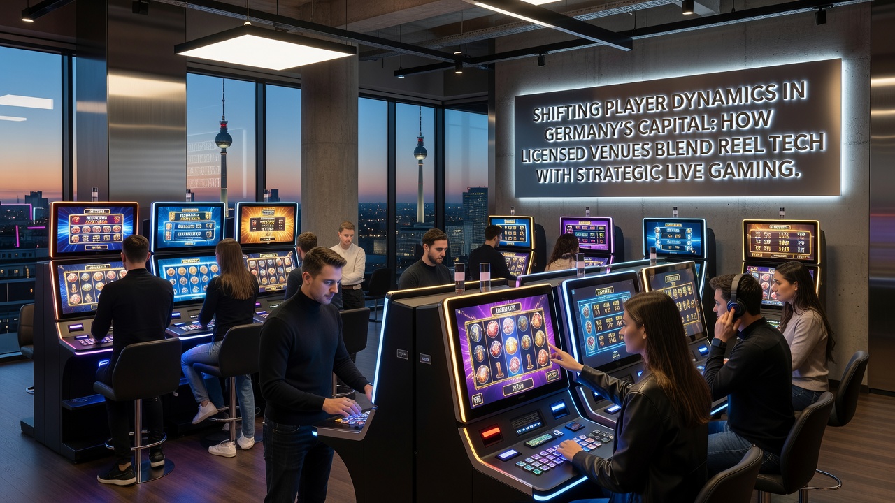 Live-Dealer-Tisch mit integrierten Automaten in einer Berliner Venue