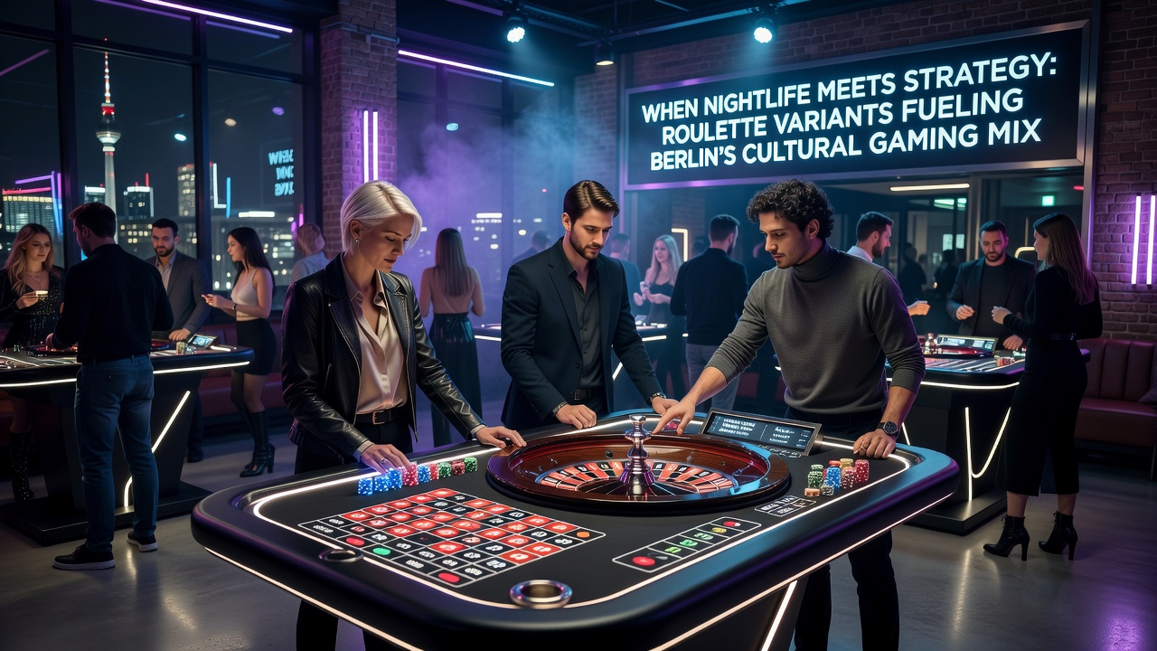 Roulette-Varianten in einem Berliner Casino mit stilvollem Nachtambiente und strategischen Spielern am Tisch