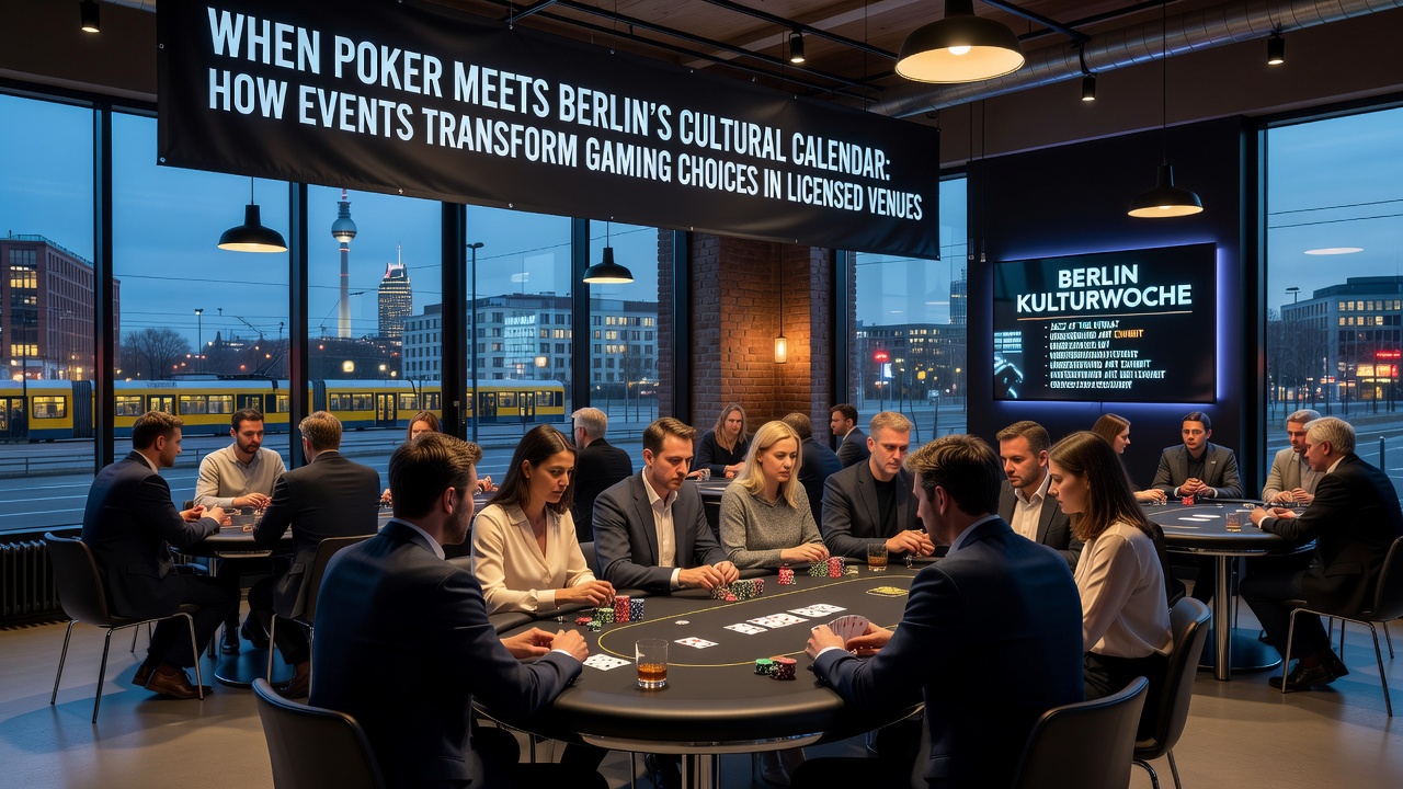 Teilnehmer bei einem Poker-Turnier in Berlin mit kulturellem Hintergrund
